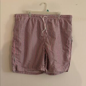 Old Navy Red and Blue Striped Swim Trunks
